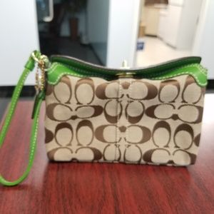 Coach signature large wristlet
